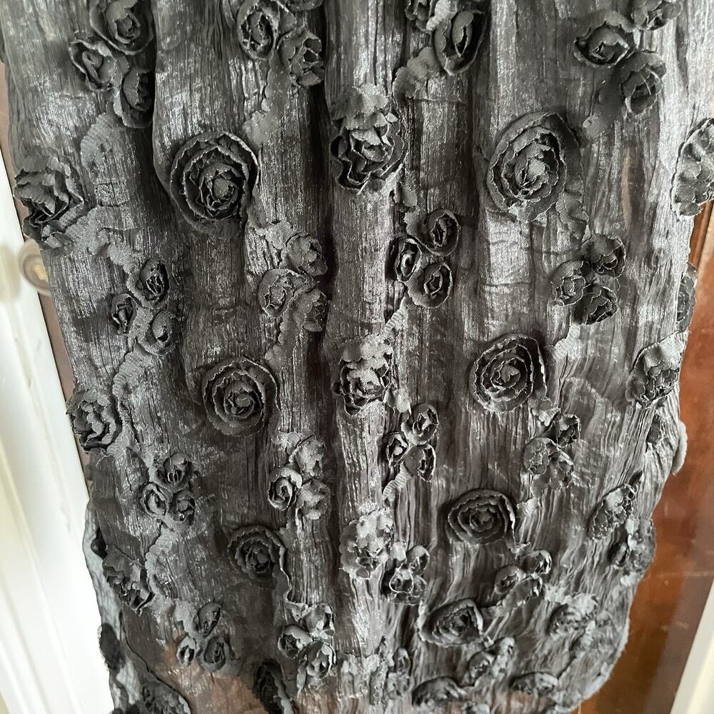 Vintage STYLE 100% Cotton Black Rosette Top Whimsygoth Goth Boho Womens MEDIUM - Picture 12 of 16